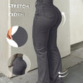 High Waisted Stretch Non See Through Straight Leg Jeans