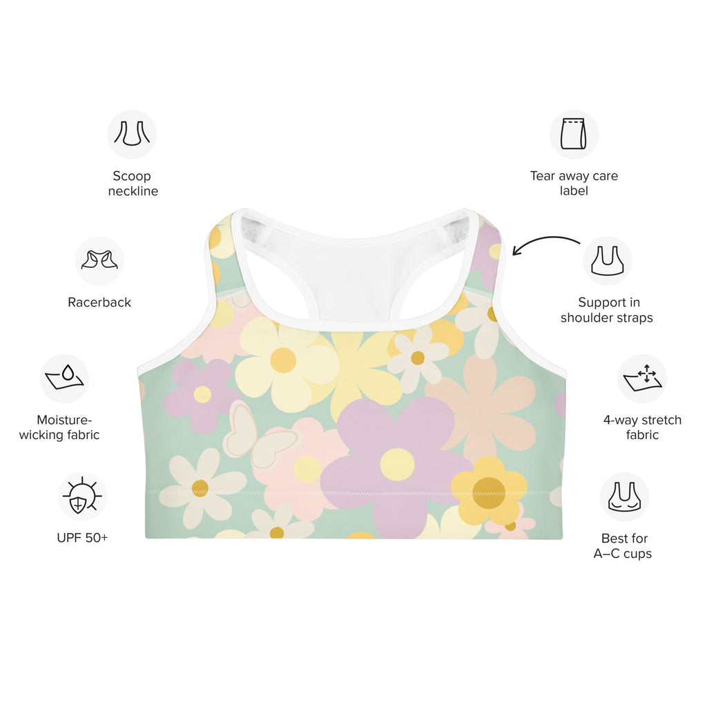 Pastel floral Sports bra